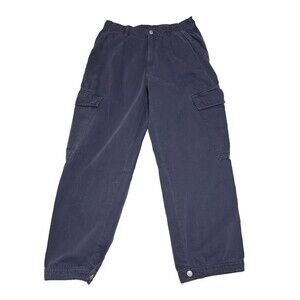 New Free People Eventide Women's Cargo Pants Jeans Blue Utility Pocket Sz 8